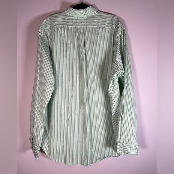 Polo Ralph Lauren Striped Green Button Down Shirt Men’s XL Navy PONY PIMA - Picture 9 of 10